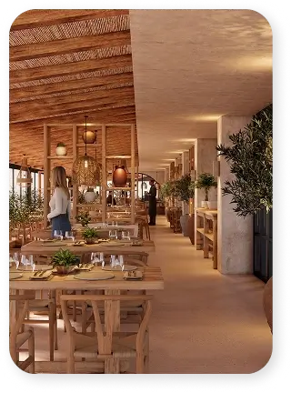 Couloir du restaurant Oliveri
